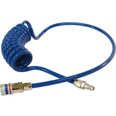 带钢制安全连接器 eSafe 的 PU 螺旋软管 1/4 英寸 ⌀ 8×12 mm