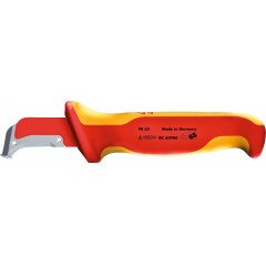 KNIPEX®剥线刀达到 VDE 标准要求的绝缘，带有导块 728100