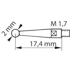 Mitutoyo三丰杠杆表，测杆长度 17.4 mm