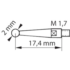 Mitutoyo三丰杠杆表，带水平表盘，测杆长度 17.4 mm