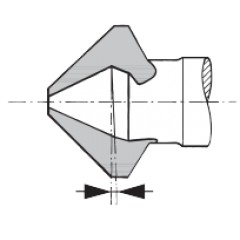 HOLEX Pro Steel 精密锥形锪钻，带非对称齿和 3 个夹持面 90°