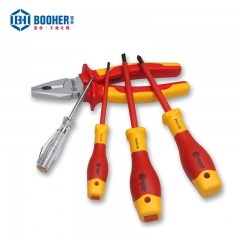 宝合5件套双色绝缘家用电工工具组套