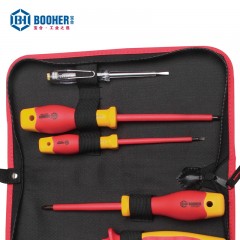 宝合5件套双色绝缘家用电工工具组套