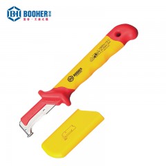 宝合双色绝缘钩镰型电缆刀38x155MM