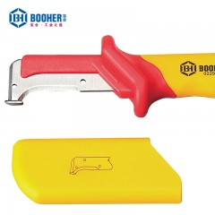 宝合双色绝缘钩镰型电缆刀38x155MM