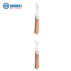 宝合弯刃木柄电工刀