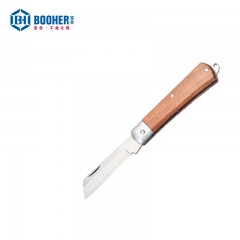 宝合弯刃木柄电工刀