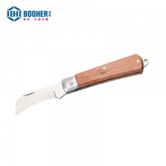 宝合弯刃木柄电工刀