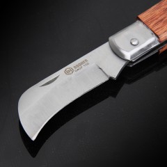 宝合弯刃木柄电工刀