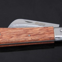 宝合弯刃木柄电工刀