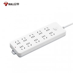 公牛 接线板，GN-218 3*1m㎡ 10位五孔 总控开关 1个 