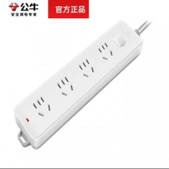 公牛 接线板 GN-410F 3*1m㎡ 4位5孔 总控开关 1个 