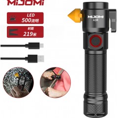MIJOMI/麦卓米 实用型手电筒A3R 3W 带破窗/割安全绳/磁吸功能 18650锂电池/聚光500Lm 1套