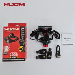 MIJOMI/麦卓米 多功能充电调焦头灯-后置红光警示灯 1000Lm 1套